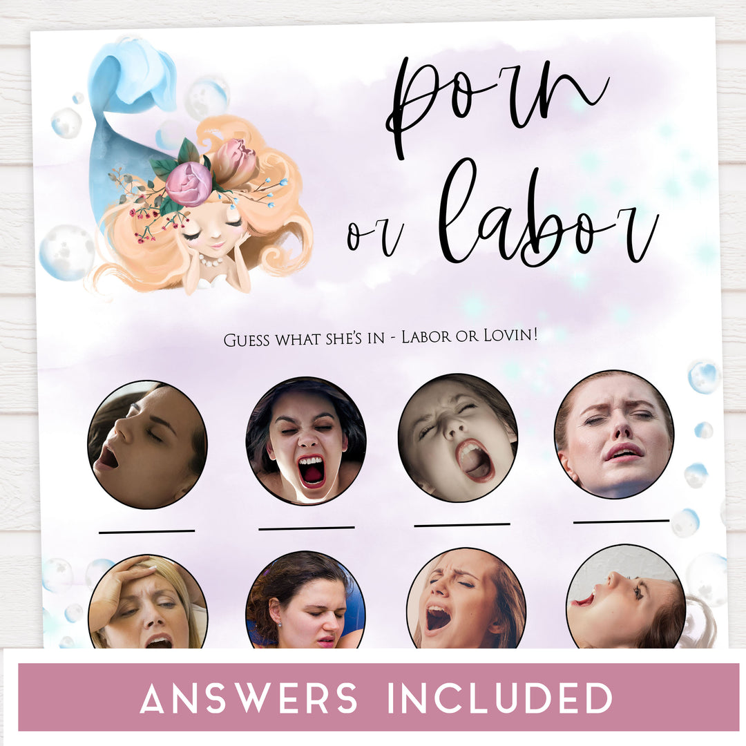 porn or labor, labor or porn game, Printable baby shower games, little mermaid baby games, baby shower games, fun baby shower ideas, top baby shower ideas, little mermaid baby shower, baby shower games, pink hearts baby shower ideas