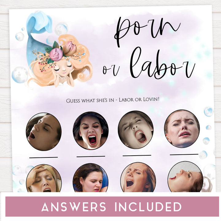 porn or labor, labor or porn game, Printable baby shower games, little mermaid baby games, baby shower games, fun baby shower ideas, top baby shower ideas, little mermaid baby shower, baby shower games, pink hearts baby shower ideas