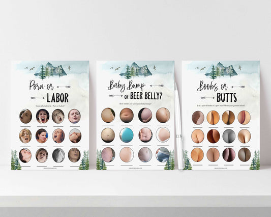 porn or labor, baby bump or beer belly, boobs or butts games, Printable baby shower games, adventure awaits baby games, baby shower games, fun baby shower ideas, top baby shower ideas, adventure awaits baby shower, baby shower games, fun adventure baby shower ideas