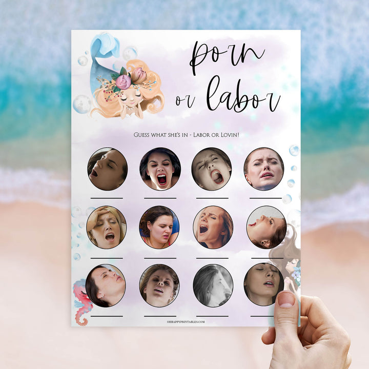 porn or labor, labor or porn game, Printable baby shower games, little mermaid baby games, baby shower games, fun baby shower ideas, top baby shower ideas, little mermaid baby shower, baby shower games, pink hearts baby shower ideas