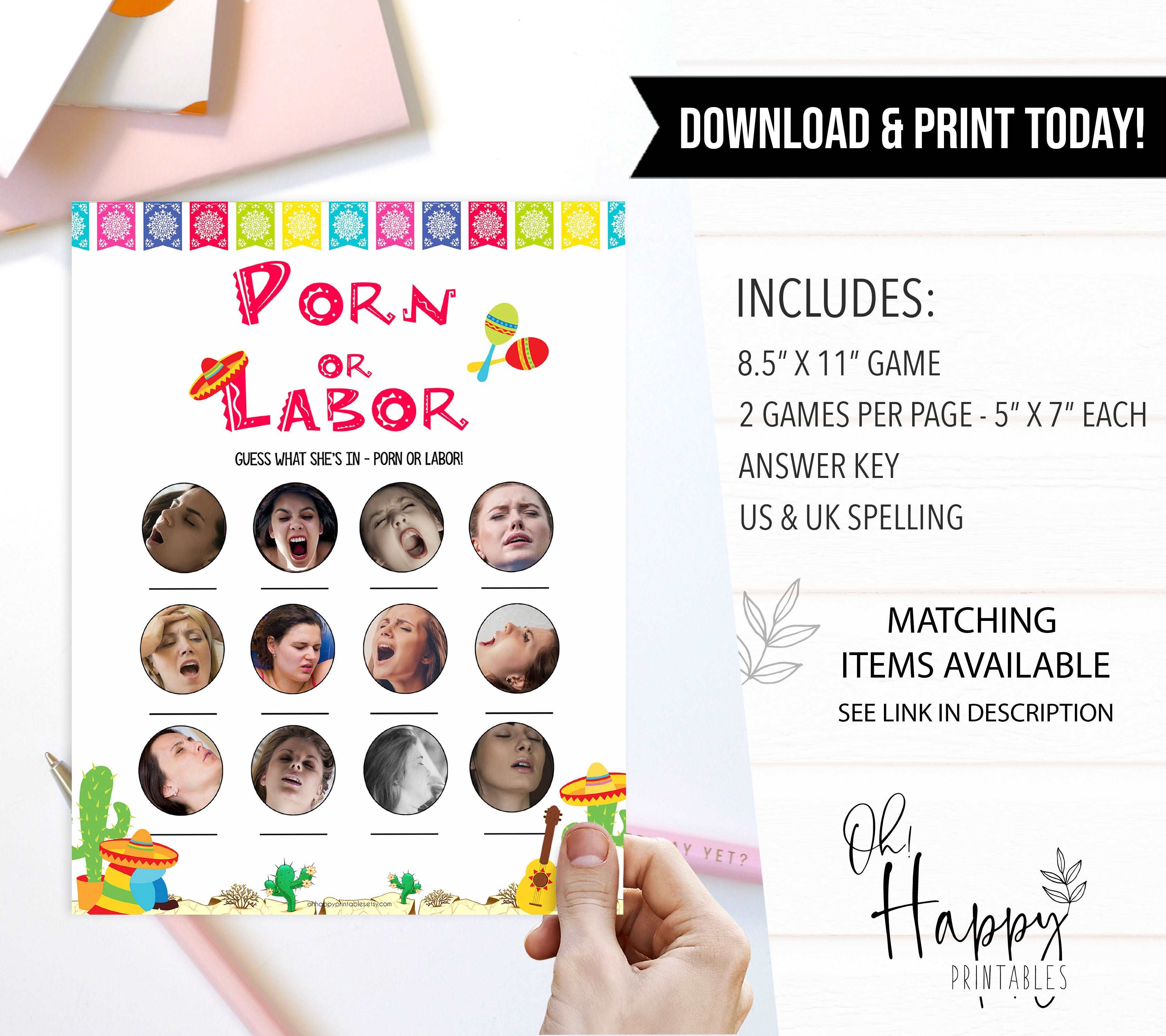 porn or labor, baby bump or beer belly game, Printable baby shower games, Mexican fiesta fun baby games, baby shower games, fun baby shower ideas, top baby shower ideas, fiesta shower baby shower, fiesta baby shower ideas