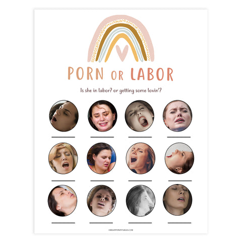 porn or labour baby shower game, Printable baby shower games, boho rainbow baby games, baby shower games, fun baby shower ideas, top baby shower ideas, boho rainbow baby shower, baby shower games, fun boho rainbow baby shower ideas