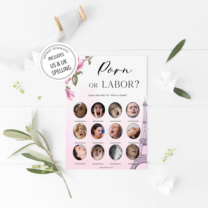 Parisian baby shower games, printable baby shower games, Paris baby shower games, fun baby shower games