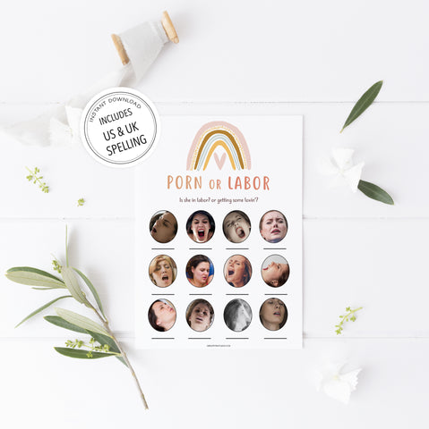 porn or labour baby shower game, Printable baby shower games, boho rainbow baby games, baby shower games, fun baby shower ideas, top baby shower ideas, boho rainbow baby shower, baby shower games, fun boho rainbow baby shower ideas