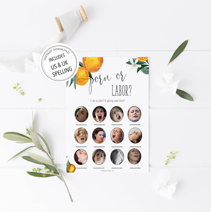 porn or labor baby shower game, Printable baby shower games, little cutie baby games, baby shower games, fun baby shower ideas, top baby shower ideas, little cutie baby shower, baby shower games, fun little cutie baby shower ideas, citrus baby shower games, citrus baby shower, orange baby shower