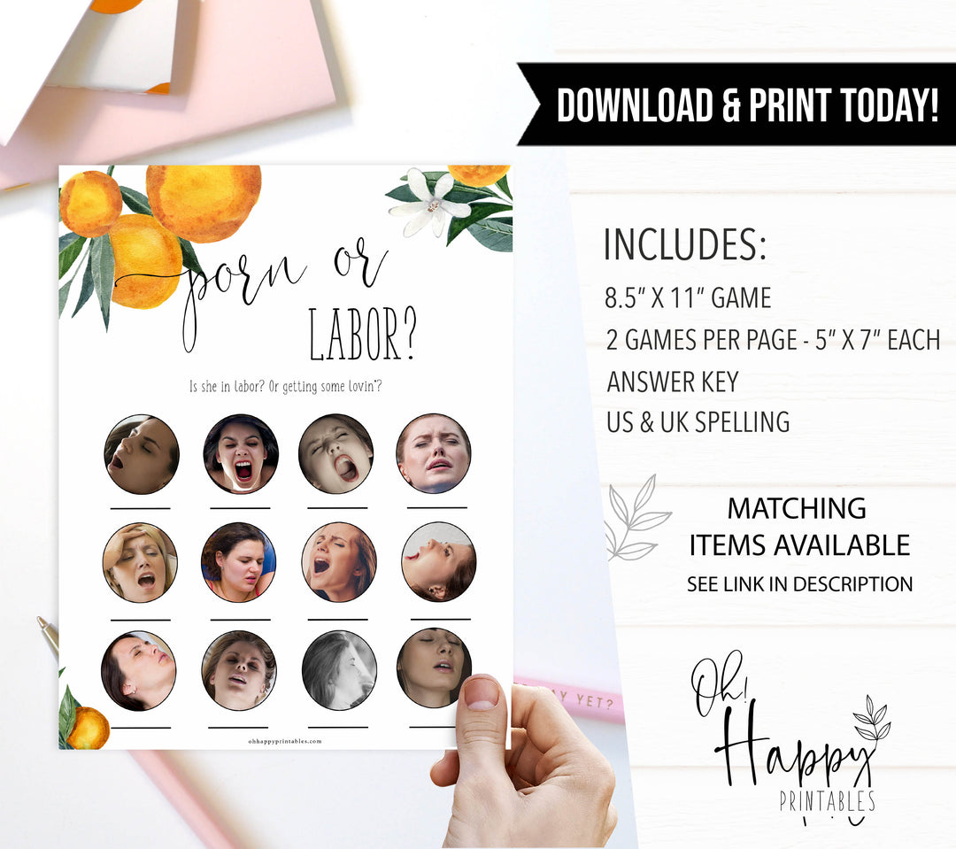 porn or labor baby shower game, Printable baby shower games, little cutie baby games, baby shower games, fun baby shower ideas, top baby shower ideas, little cutie baby shower, baby shower games, fun little cutie baby shower ideas, citrus baby shower games, citrus baby shower, orange baby shower