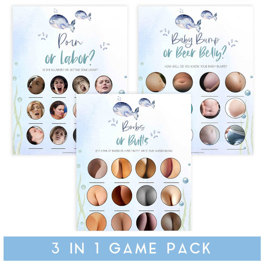 porn or labor, baby bump or beer belly, boobs or butts game, Printable baby shower games, whale baby games, baby shower games, fun baby shower ideas, top baby shower ideas, whale baby shower, baby shower games, fun whale baby shower ideas