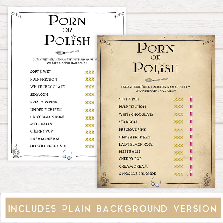 porn or polish bridal games, Printable bachelorette games, Harry Potter bachelorette, Harry Potter hen party games, fun hen party games, bachelorette game ideas, Harry Potter adult party games, naughty hen games, naughty bachelorette games