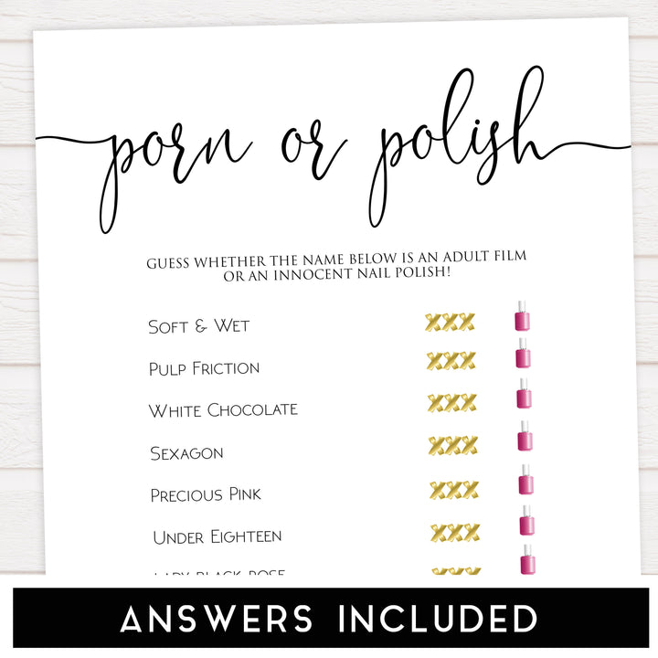 8 bachelorette party games, naught bridal shower games, adult bridal games, cock or what game, hen party games, fun bridal shower games