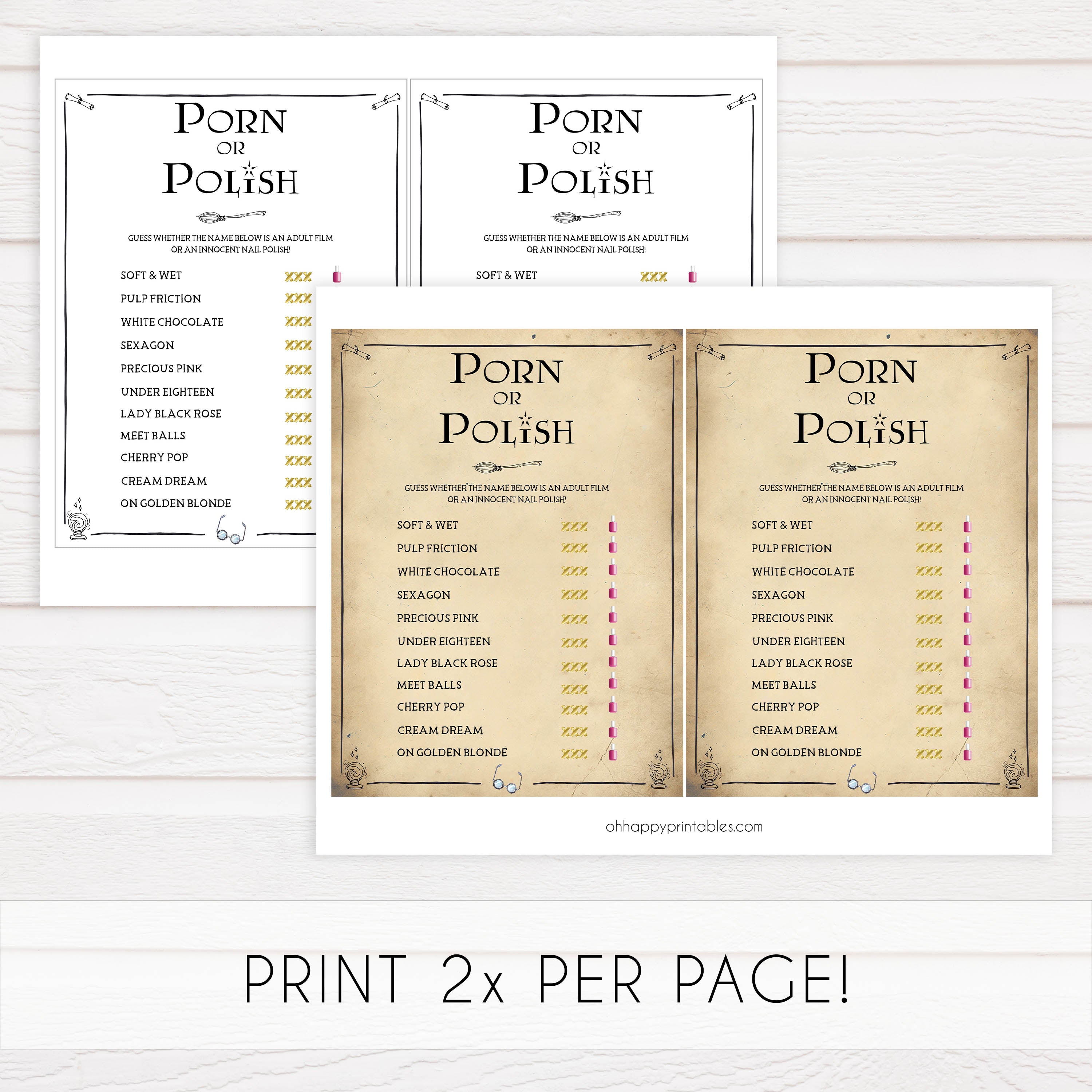 porn or polish bridal games, Printable bachelorette games, Harry Potter bachelorette, Harry Potter hen party games, fun hen party games, bachelorette game ideas, Harry Potter adult party games, naughty hen games, naughty bachelorette games