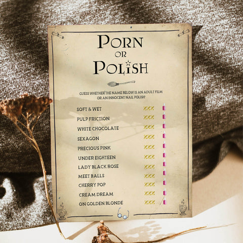 porn or polish bridal games, Printable bachelorette games, Harry Potter bachelorette, Harry Potter hen party games, fun hen party games, bachelorette game ideas, Harry Potter adult party games, naughty hen games, naughty bachelorette games