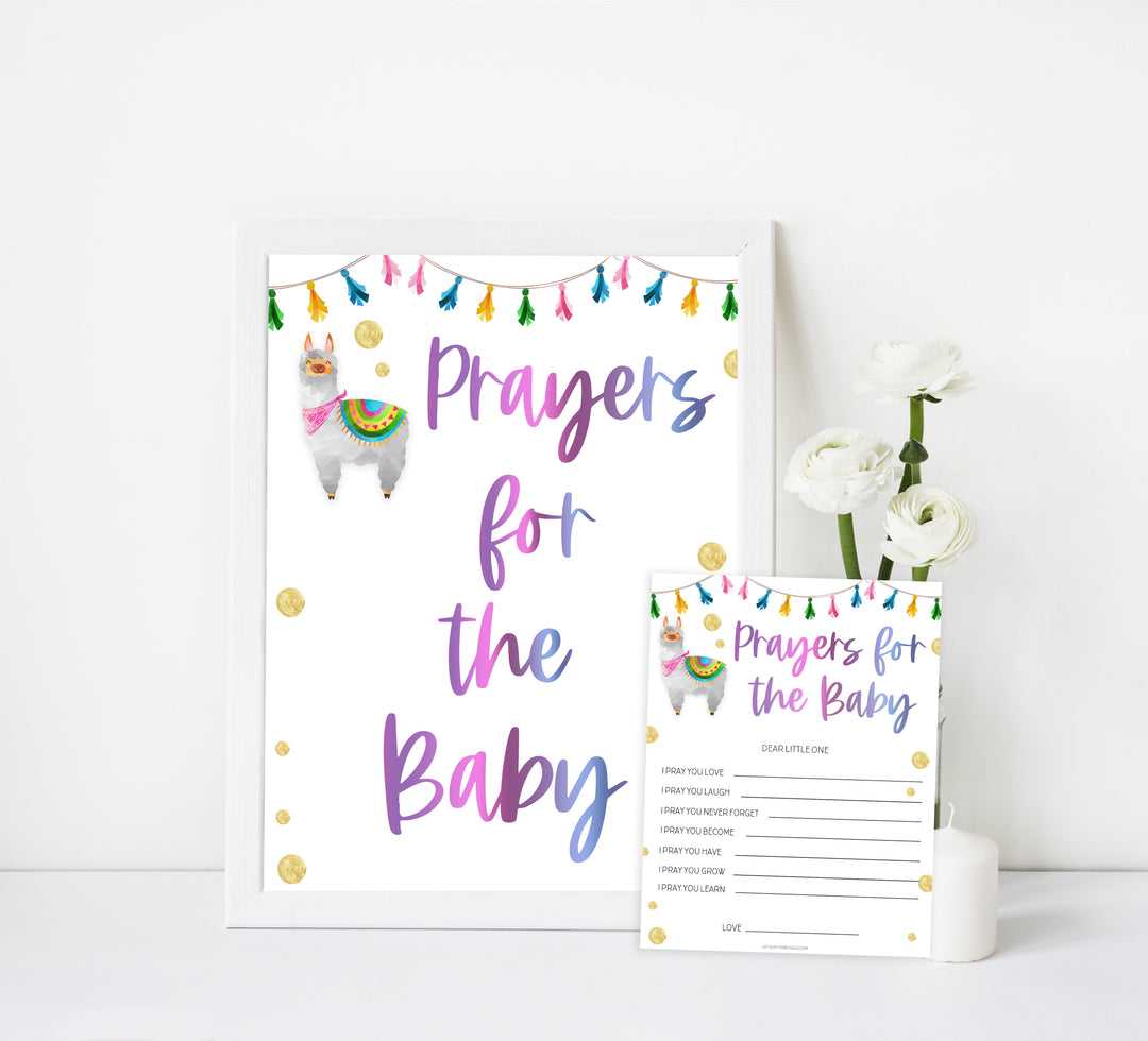 prayers for the baby, baby prayers keepsake, Printable baby shower games, llama fiesta fun baby games, baby shower games, fun baby shower ideas, top baby shower ideas, Llama fiesta shower baby shower, fiesta baby shower ideas
