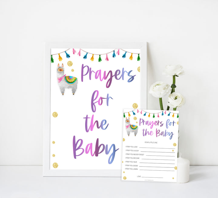 prayers for the baby, baby prayers keepsake, Printable baby shower games, llama fiesta fun baby games, baby shower games, fun baby shower ideas, top baby shower ideas, Llama fiesta shower baby shower, fiesta baby shower ideas