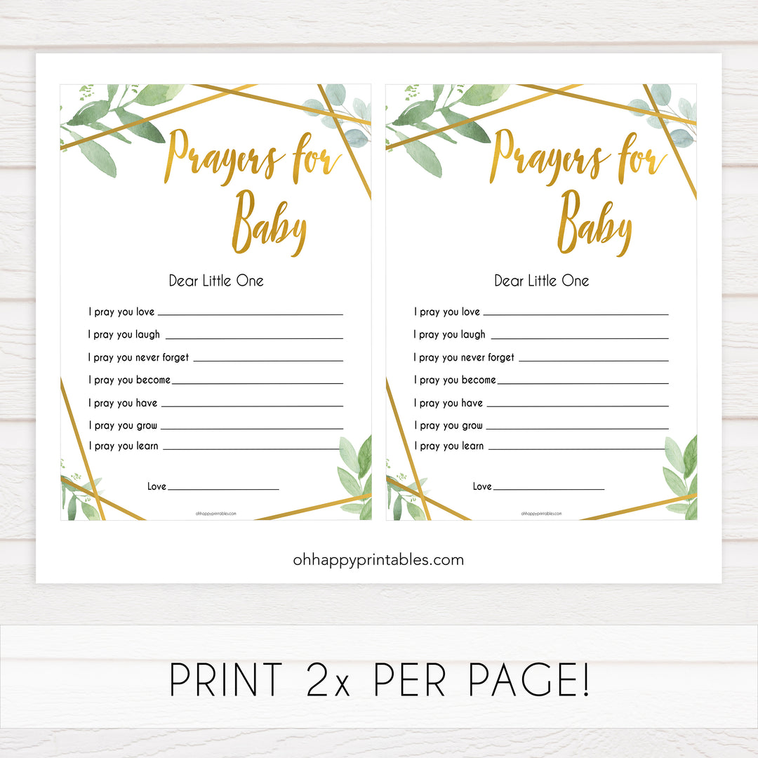 gold geometric prayers for baby baby shower games, printable baby shower games, fun baby games, popular baby games, gold baby games