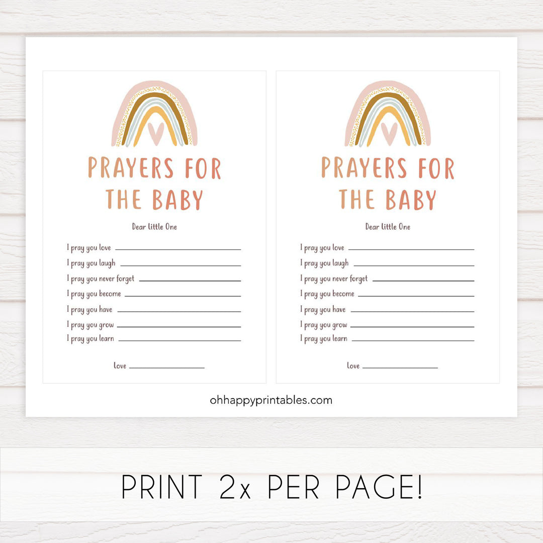 prayers for the baby keepsake, Printable baby shower games, boho rainbow baby games, baby shower games, fun baby shower ideas, top baby shower ideas, boho rainbow baby shower, baby shower games, fun boho rainbow baby shower ideas