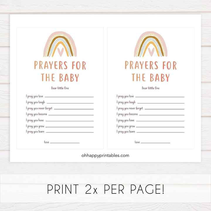 prayers for the baby keepsake, Printable baby shower games, boho rainbow baby games, baby shower games, fun baby shower ideas, top baby shower ideas, boho rainbow baby shower, baby shower games, fun boho rainbow baby shower ideas