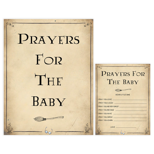 Prayers For the baby game, Wizard baby shower games, printable baby shower games, Harry Potter baby games, Harry Potter baby shower, fun baby shower games,  fun baby ideas