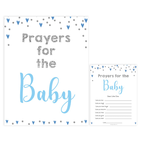 prayers for the baby, baby keepsake, Printable baby shower games, small blue hearts fun baby games, baby shower games, fun baby shower ideas, top baby shower ideas, silver baby shower, blue hearts baby shower ideas