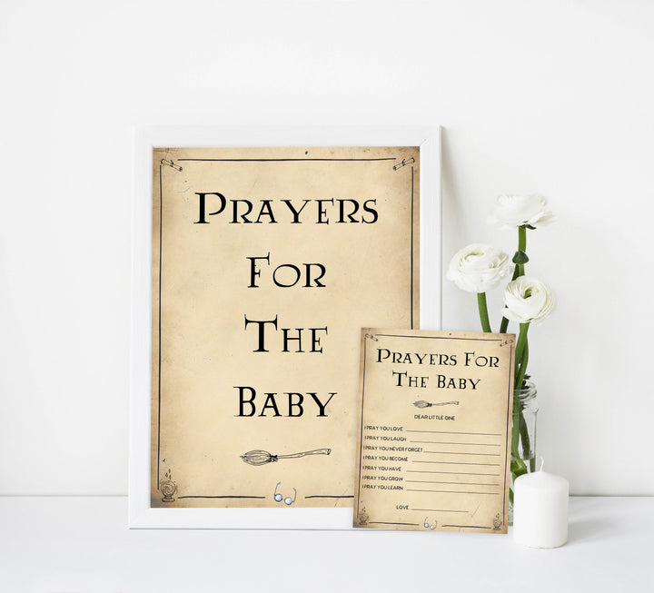 Prayers For the baby game, Wizard baby shower games, printable baby shower games, Harry Potter baby games, Harry Potter baby shower, fun baby shower games,  fun baby ideas