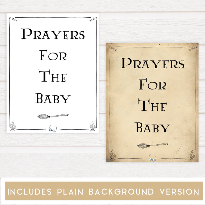 Prayers For the baby game, Wizard baby shower games, printable baby shower games, Harry Potter baby games, Harry Potter baby shower, fun baby shower games,  fun baby ideas