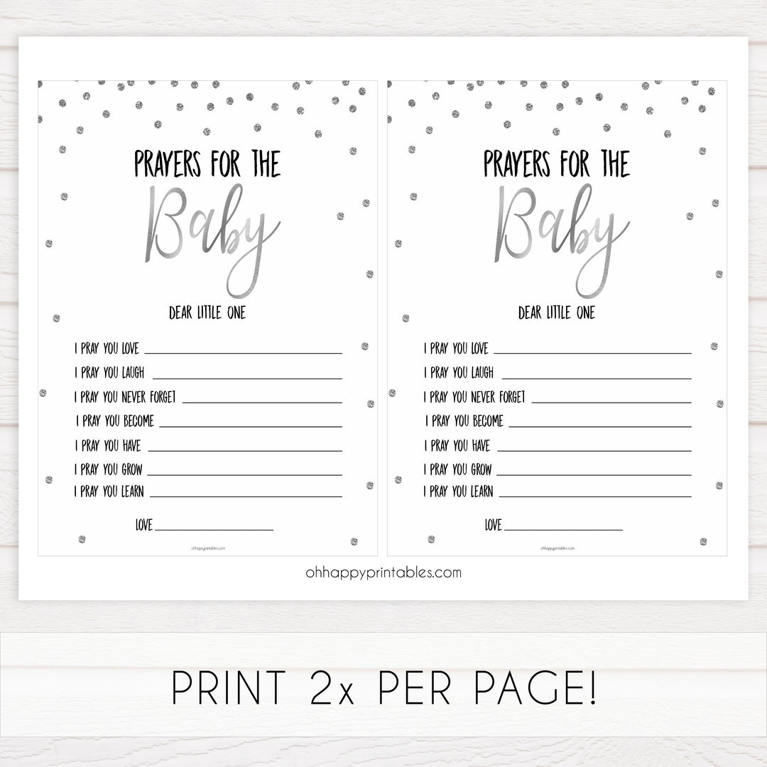 prayers for the baby game, Printable baby shower games, baby silver glitter fun baby games, baby shower games, fun baby shower ideas, top baby shower ideas, silver glitter shower baby shower, friends baby shower ideas