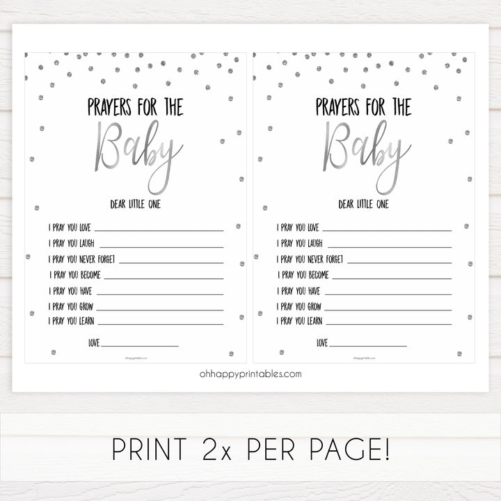 prayers for the baby game, Printable baby shower games, baby silver glitter fun baby games, baby shower games, fun baby shower ideas, top baby shower ideas, silver glitter shower baby shower, friends baby shower ideas