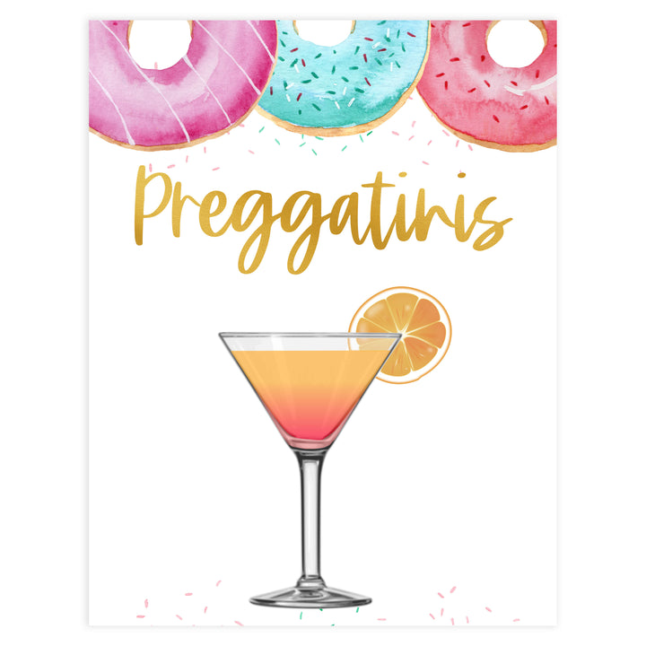 preggatinis baby table sign, Donut baby decor, printable baby table signs, printable baby decor, baby sprinkles table signs, fun baby signs, baby donut fun baby table signs