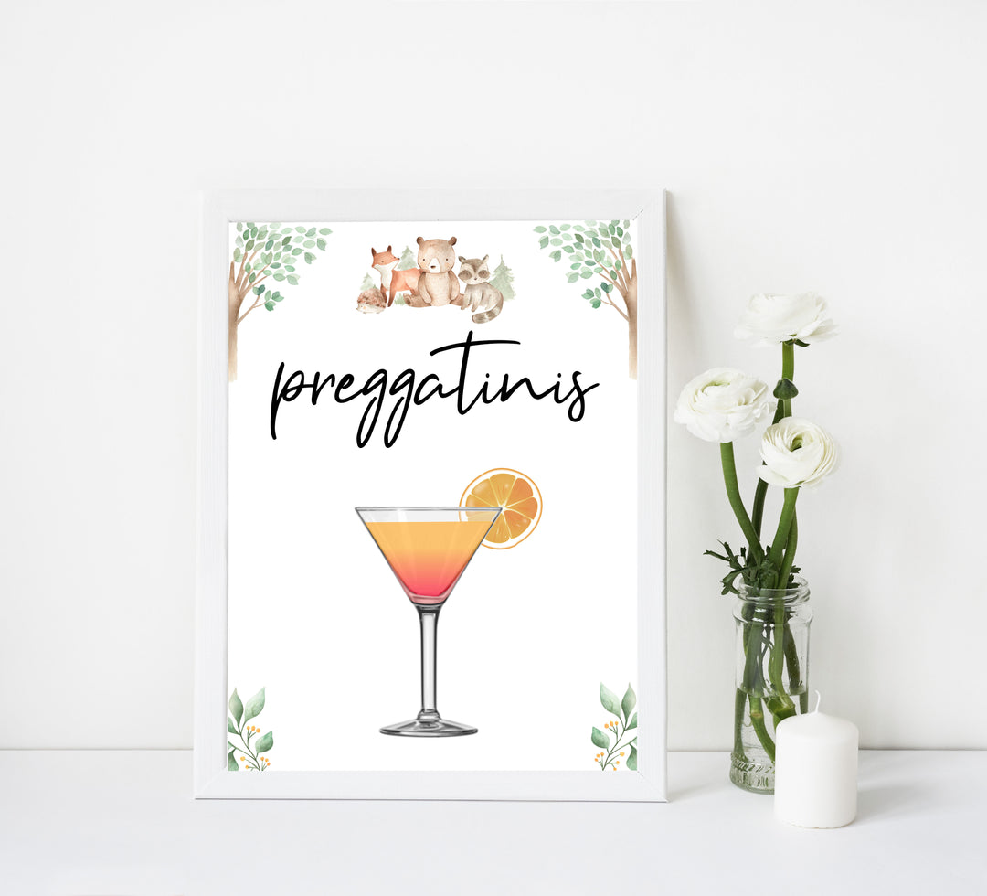 preggatinis baby table decor, Woodland animals baby decor, printable baby table signs, printable baby decor, baby woodland animals table signs, fun baby signs, baby woodland animals fun baby table signs