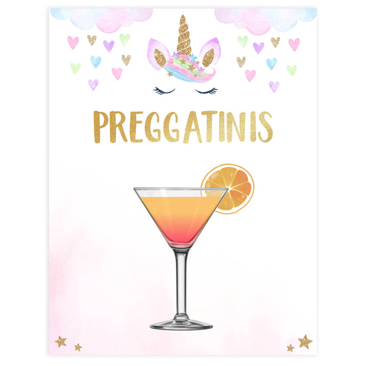 preggatinis baby table sign, Printable baby shower games, unicorn baby games, baby shower games, fun baby shower ideas, top baby shower ideas, unicorn baby shower, baby shower games, fun unicorn baby shower ideas