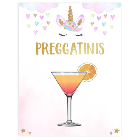 preggatinis baby table sign, Printable baby shower games, unicorn baby games, baby shower games, fun baby shower ideas, top baby shower ideas, unicorn baby shower, baby shower games, fun unicorn baby shower ideas