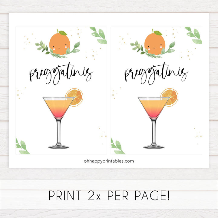 preggatinis baby shower table signs,  Little cutie baby decor, printable baby table signs, printable baby decor, baby little cutie table signs, fun baby signs, baby little cutie fun baby table signs