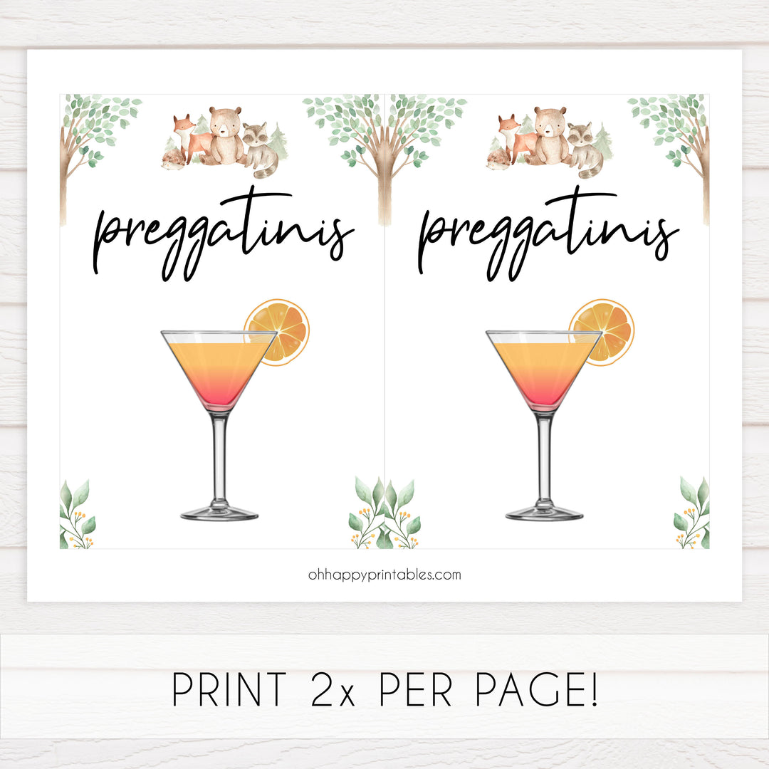 preggatinis baby table decor, Woodland animals baby decor, printable baby table signs, printable baby decor, baby woodland animals table signs, fun baby signs, baby woodland animals fun baby table signs