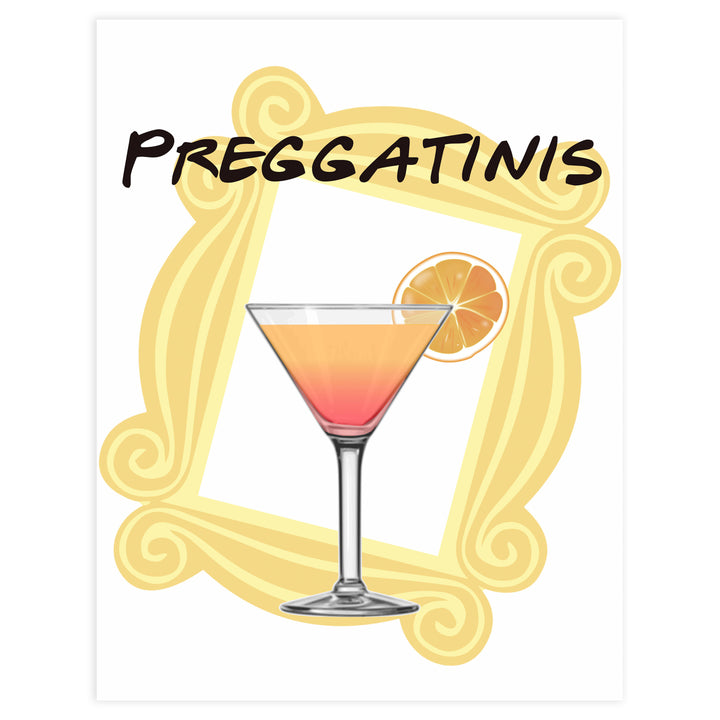 preggatinis baby table sign, Friends baby decor, printable baby table signs, printable baby decor, friends table signs, fun baby signs, friends fun baby table signs