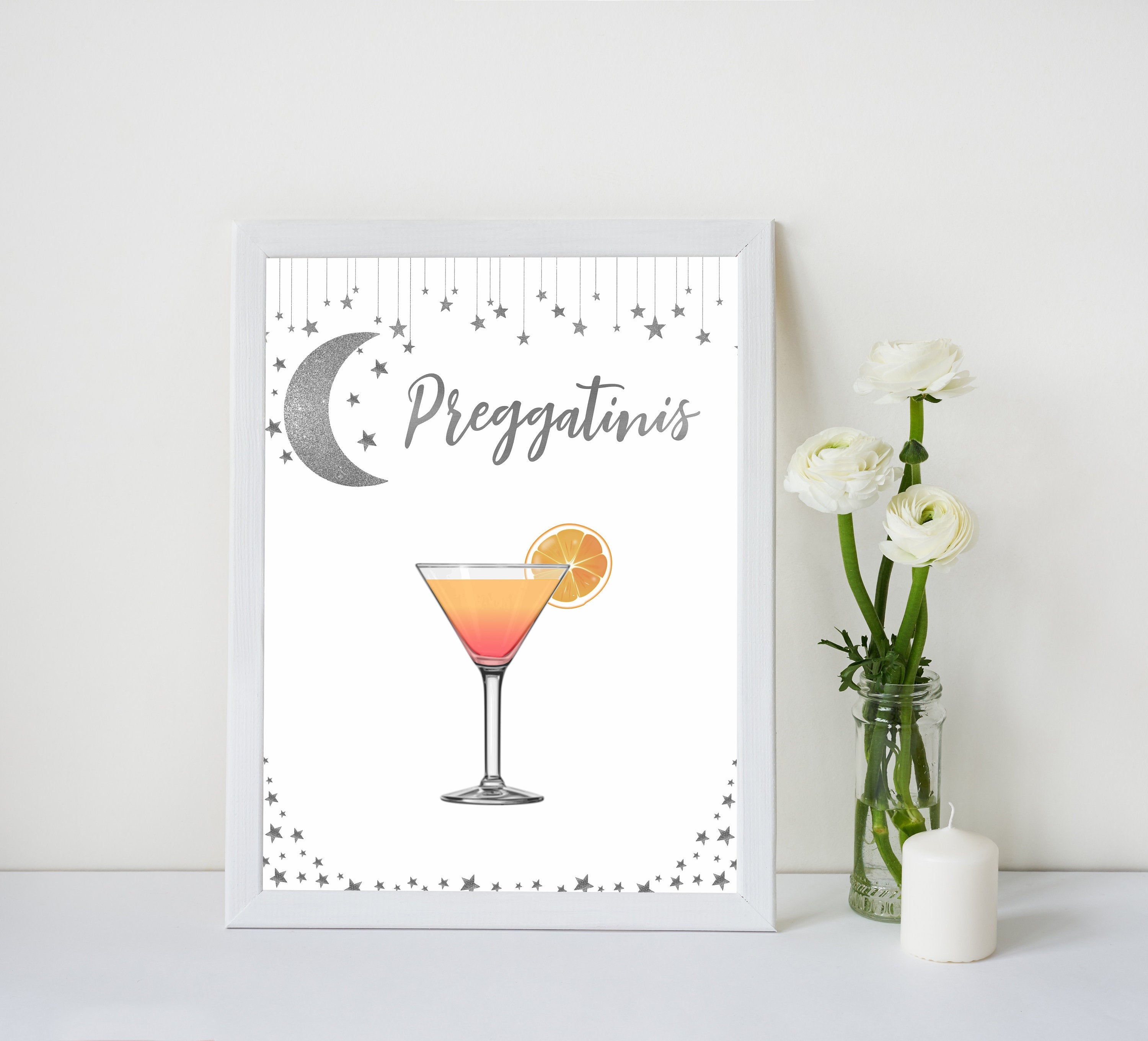 Preggatinis Baby Sign, Little star baby signs, printable baby signs, printable baby decor, twinkle baby shower, star baby decor, fun baby shower ideas, top baby shower themes