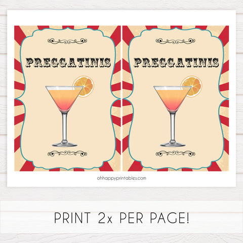 preggatinis baby table sign, preggatinis decor baby sign, Circus baby decor, printable baby table signs, printable baby decor, carnival table signs, fun baby signs, circus fun baby table signs