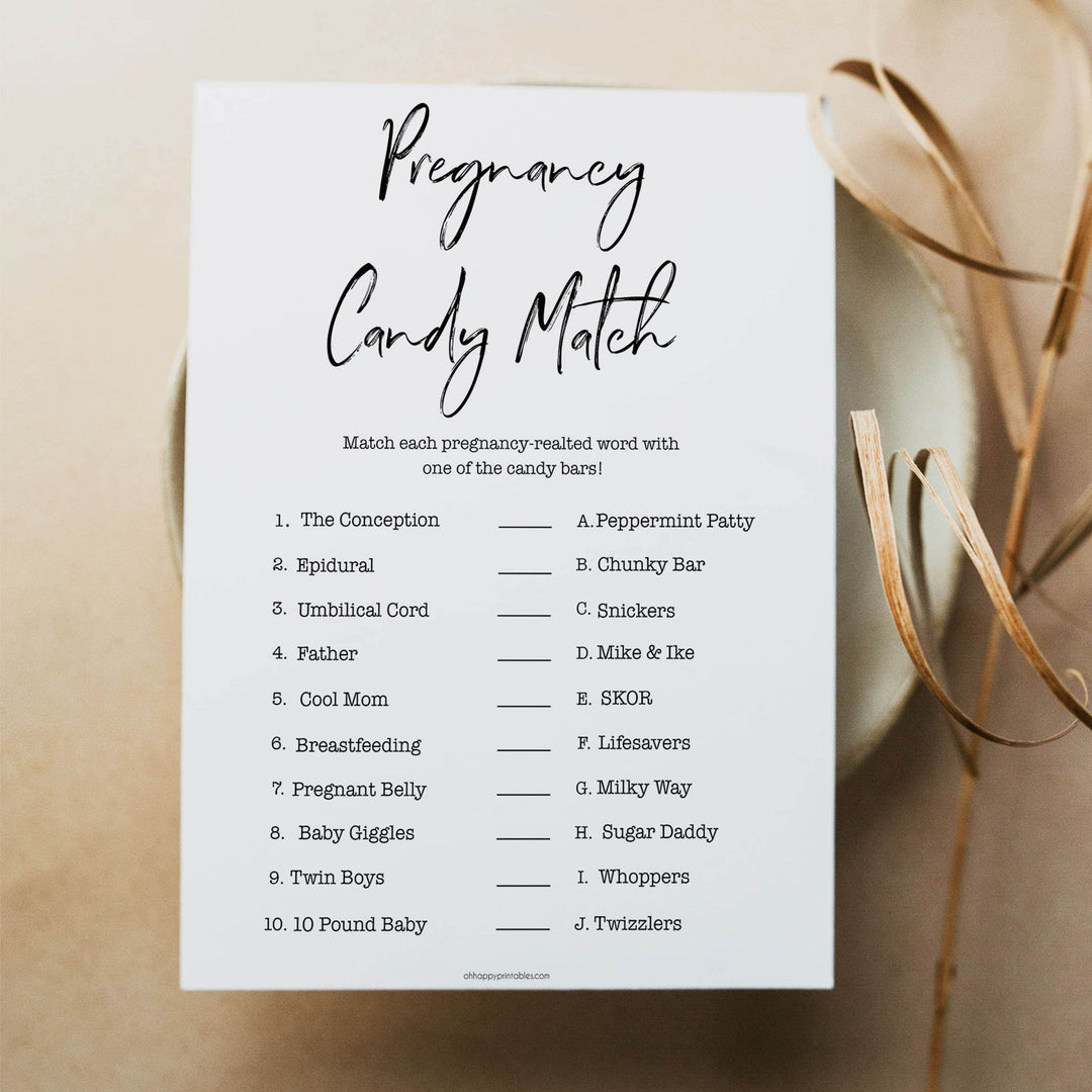 gender neutral baby shower games, pregnancy candy match game, baby games, printable baby shower, popular baby games, fun baby games, baby shower games