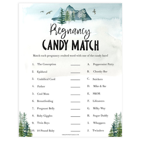 pregnancy candy match game, Printable baby shower games, adventure awaits baby games, baby shower games, fun baby shower ideas, top baby shower ideas, adventure awaits baby shower, baby shower games, fun adventure baby shower ideas