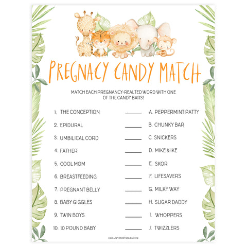 pregnancy candy match game, Printable baby shower games, safari animals baby games, baby shower games, fun baby shower ideas, top baby shower ideas, safari animals baby shower, baby shower games, fun baby shower ideas