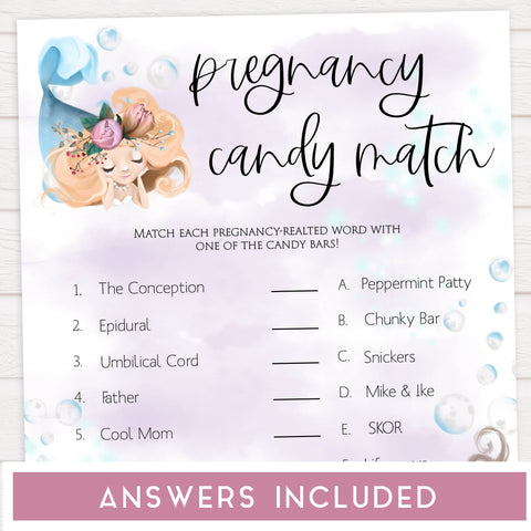 pregnancy candy match game, Printable baby shower games, little mermaid baby games, baby shower games, fun baby shower ideas, top baby shower ideas, little mermaid baby shower, baby shower games, pink hearts baby shower ideas