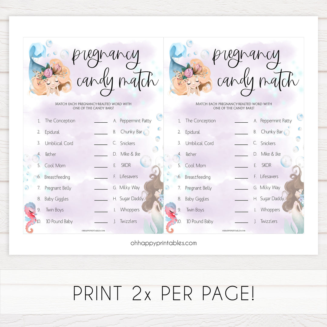 pregnancy candy match game, Printable baby shower games, little mermaid baby games, baby shower games, fun baby shower ideas, top baby shower ideas, little mermaid baby shower, baby shower games, pink hearts baby shower ideas