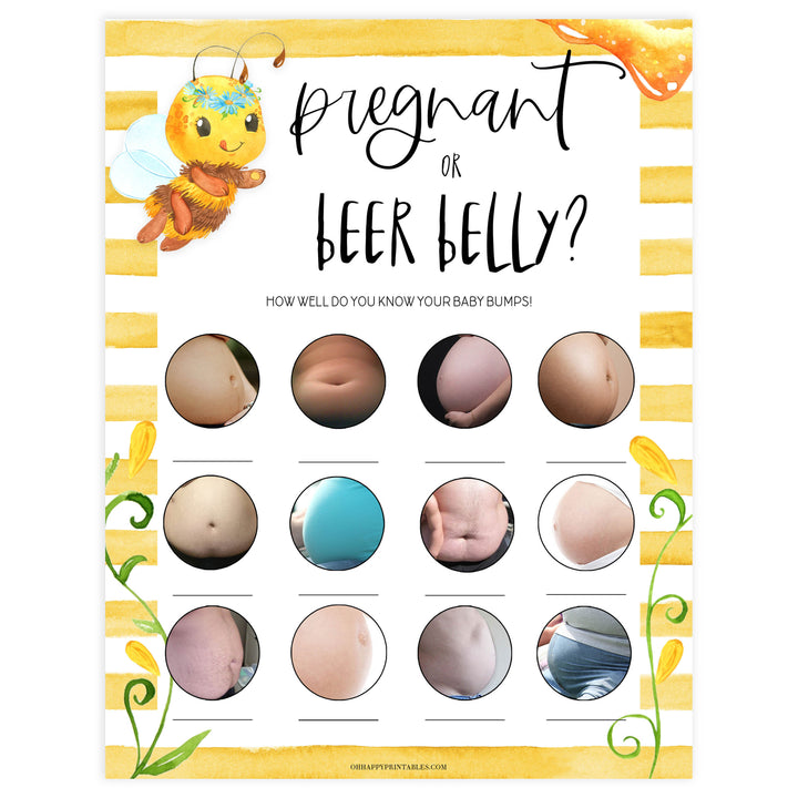 pregnant or beer belly game, Printable baby shower games, mommy bee fun baby games, baby shower games, fun baby shower ideas, top baby shower ideas, mommy to bee baby shower, friends baby shower ideas