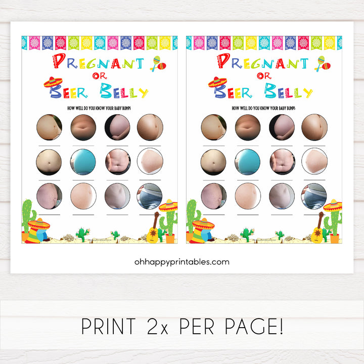 pregnancy or beer belly game, baby bump game, Printable baby shower games, Mexican fiesta fun baby games, baby shower games, fun baby shower ideas, top baby shower ideas, fiesta shower baby shower, fiesta baby shower ideas