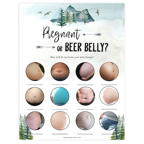 pregnant or beer belly game, Printable baby shower games, adventure awaits baby games, baby shower games, fun baby shower ideas, top baby shower ideas, adventure awaits baby shower, baby shower games, fun adventure baby shower ideas