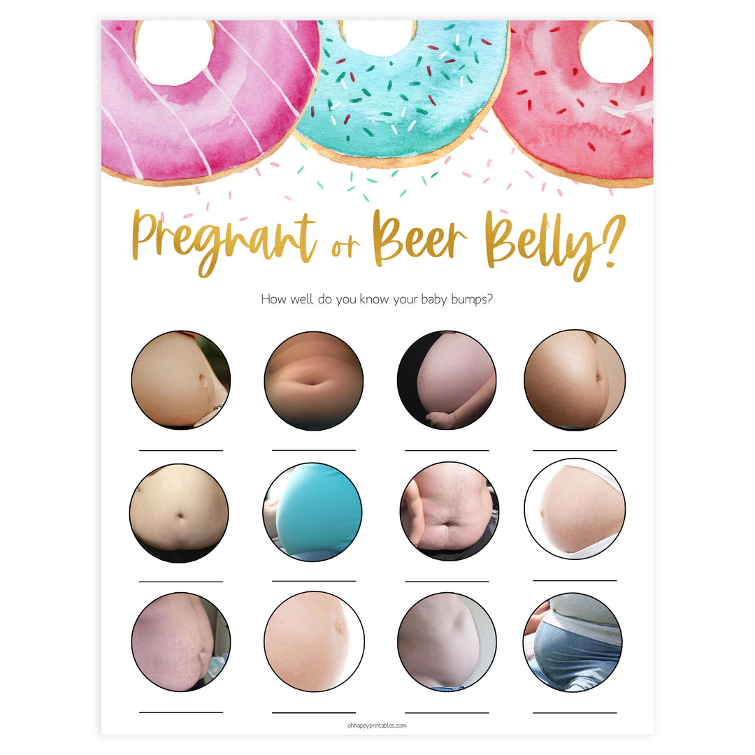 pregnant or been belly game, Printable baby shower games, donut baby games, baby shower games, fun baby shower ideas, top baby shower ideas, donut sprinkles baby shower, baby shower games, fun donut baby shower ideas