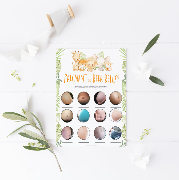 pregnant or beer belly game, Printable baby shower games, safari animals baby games, baby shower games, fun baby shower ideas, top baby shower ideas, safari animals baby shower, baby shower games, fun baby shower ideas