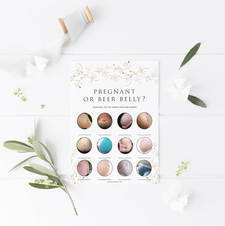 pregnant or beer belly game, Printable baby shower games, gold leaf baby games, baby shower games, fun baby shower ideas, top baby shower ideas, gold leaf baby shower, baby shower games, fun gold leaf baby shower ideas