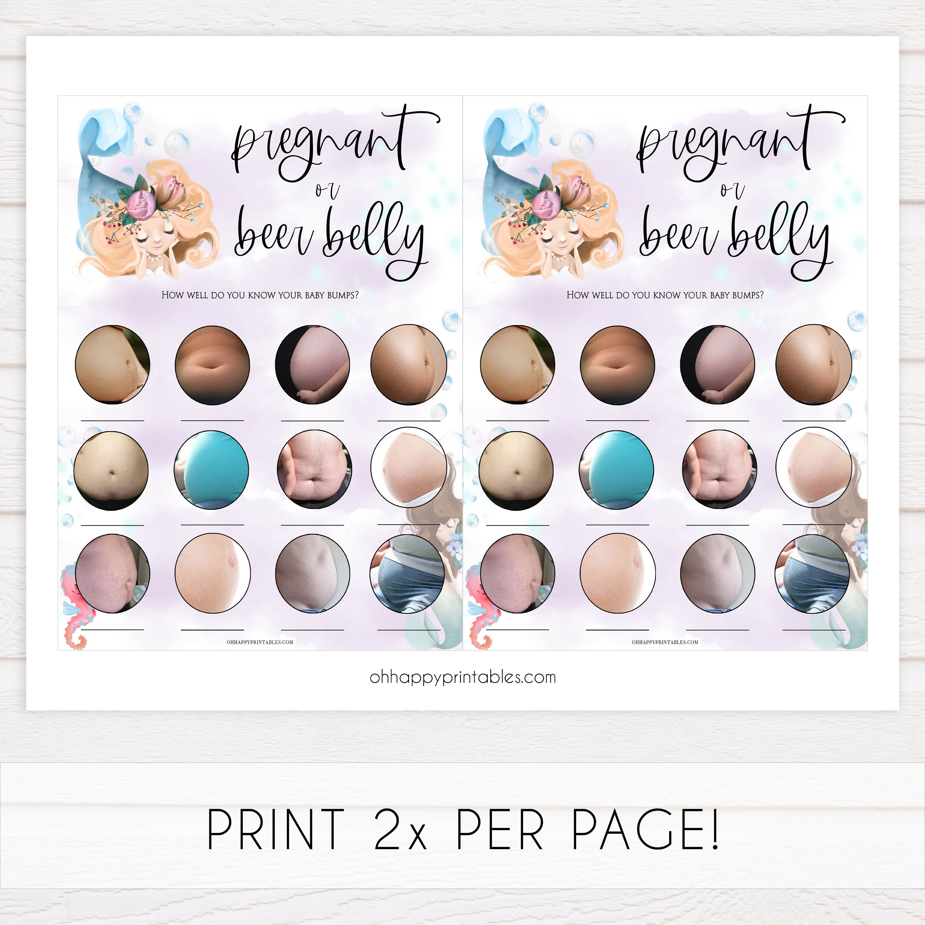 pregnant or beer belly game, Printable baby shower games, little mermaid baby games, baby shower games, fun baby shower ideas, top baby shower ideas, little mermaid baby shower, baby shower games, pink hearts baby shower ideas