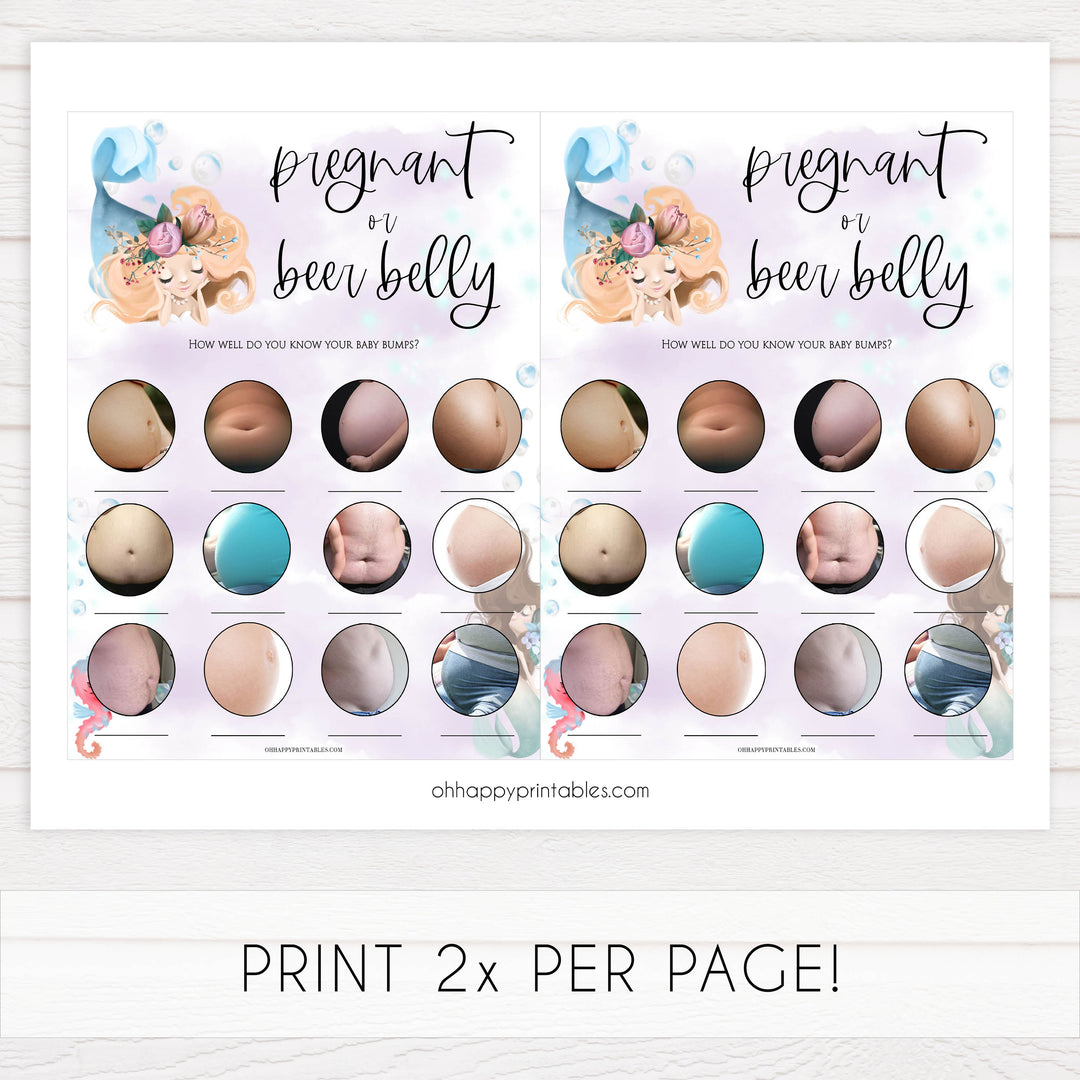 pregnant or beer belly game, Printable baby shower games, little mermaid baby games, baby shower games, fun baby shower ideas, top baby shower ideas, little mermaid baby shower, baby shower games, pink hearts baby shower ideas
