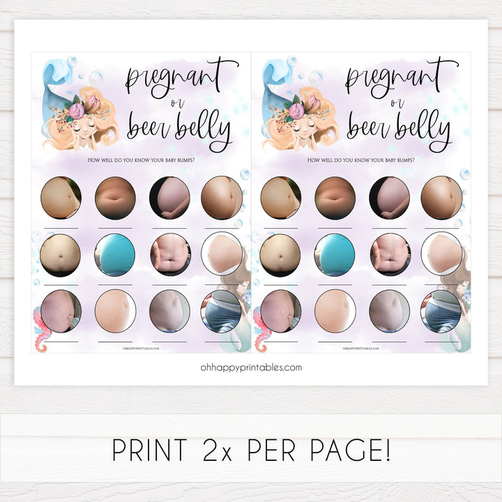 pregnant or beer belly game, Printable baby shower games, little mermaid baby games, baby shower games, fun baby shower ideas, top baby shower ideas, little mermaid baby shower, baby shower games, pink hearts baby shower ideas