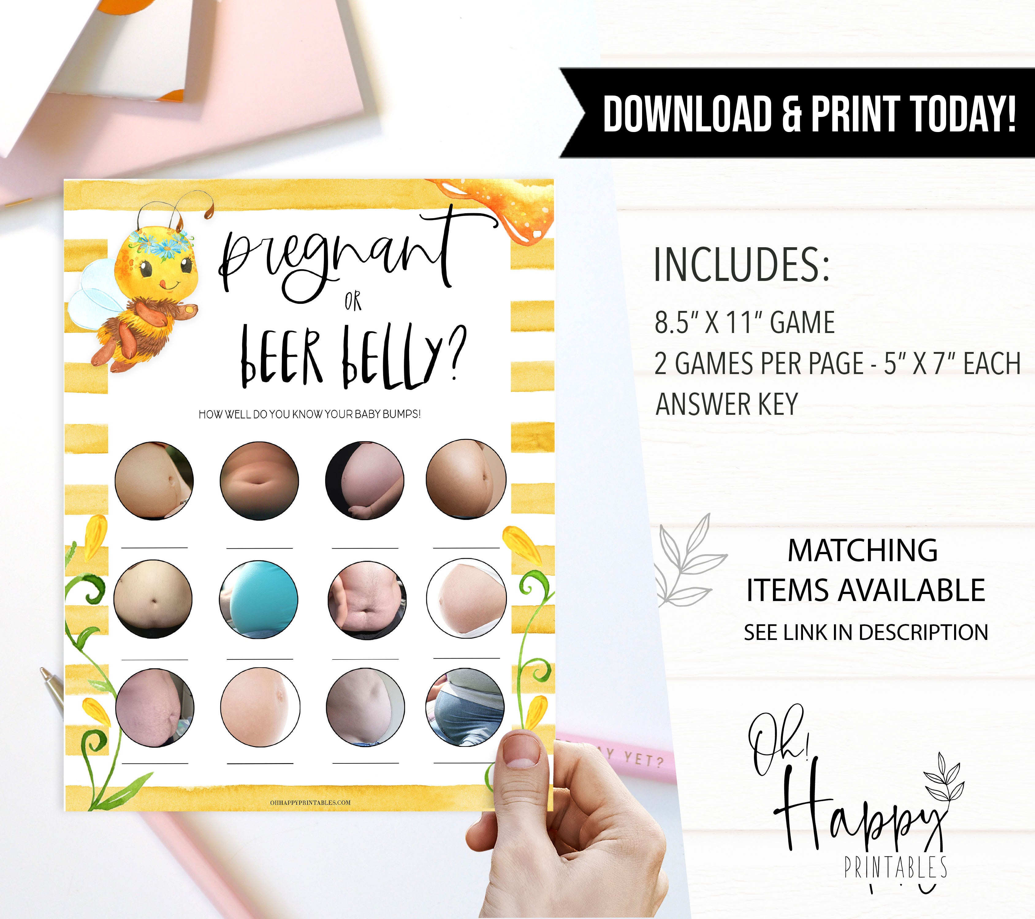 pregnant or beer belly game, Printable baby shower games, mommy bee fun baby games, baby shower games, fun baby shower ideas, top baby shower ideas, mommy to bee baby shower, friends baby shower ideas